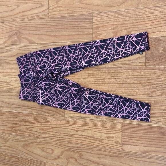 Foil print navy rose gold leggings size XS high waist padded Terez new with tags - Picture 1 of 7